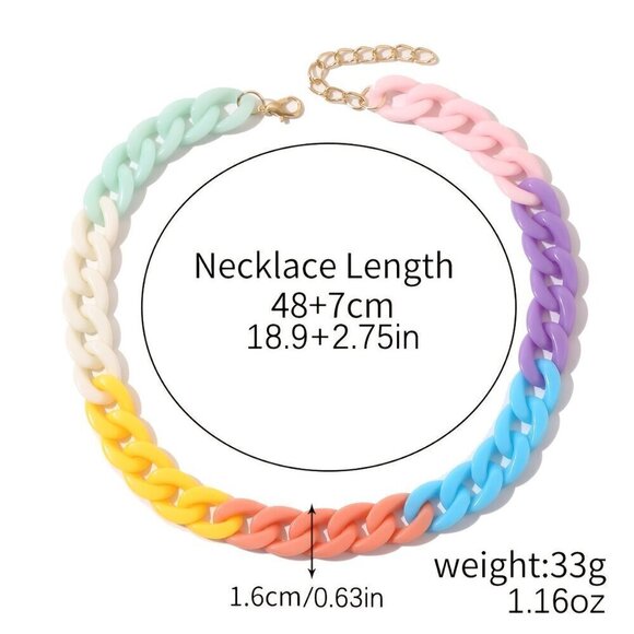 Elegant Chunky Women's Green Mix Acrylic Necklace - Picture 9 of 9